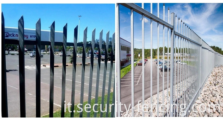 BS1722-12 Triplo Triple Punto a triplo Spear W pallido in polvere galvanizzato in acciaio galvanizzato ad alta sicurezza Fence Palisade piegata per la stazione di pompaggio Telecom Sostation Power Sostation